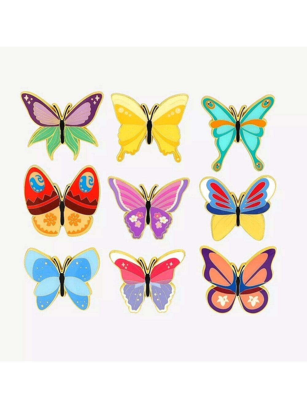 Disney Princess Butterfly Blind Box Enamel Pin FULL SET OF 9